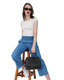 HAUTTON Women Genuine Leather Black Handbag - PRAKONLINESTORES