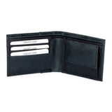 HAUTTON BLACK GENIUNE LEATHER SMART LOOK WALLET FOR MEN - PRAKONLINESTORES