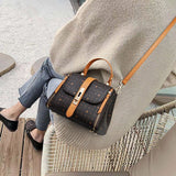 HAUTTON Women Cream and Brown Leather Hand - held Bag - PRAKONLINESTORES