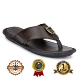 HAUTTON Men's Geniune Leather Casual Padding Slipper | Stylish Comfortable Slippers & Sandals - PRAKONLINESTORES