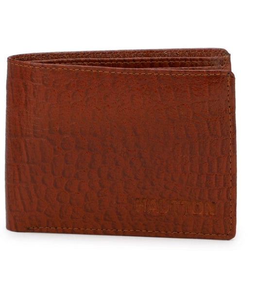 HAUTTON Men's Genuine Leather Classic Wallet | Bi Fold Slim & Light Weight Leather Stylish Casual Wallet Purse with Card Holder Compartment | TAN - PRAKONLINESTORES