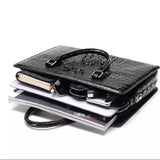 HAUTTON GENIUNE CROCODILE LEATHER PREMIUM TOP QUALITY MEN BREIGCASE CUM OFFICE HANDBAG - PRAKONLINESTORES