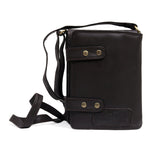 HAUTTON HAUTTON Unisex Genuine Leather Multi Purpose Cum Travel Bag with Adjustable Strap | 15 x 20 Inches - BROWN - PRAKONLINESTORES