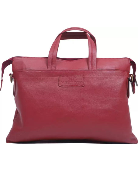 HAUTTON GENIUNE LEATHER OFFICE CUM LAPTOP BAG FOR UNISEX Waterproof Laptop Sleeve/Cover. - PRAKONLINESTORES
