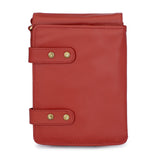 HAUTTON Unisex Genuine Leather Multi Purpose Cum Travel Bag with Adjustable Strap | 15 x 20 Inches - Red - PRAKONLINESTORES