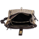 HAUTTON Women Cream and Brown Leather Hand - held Bag - PRAKONLINESTORES