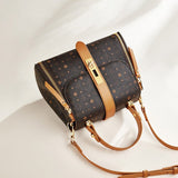 HAUTTON Women Cream and Brown Leather Hand - held Bag - PRAKONLINESTORES