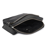 HAUTTON HAUTTON Genuine Leather Black Unisex Messenger Bag - PRAKONLINESTORES
