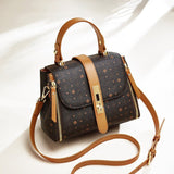 HAUTTON Women Cream and Brown Leather Hand - held Bag - PRAKONLINESTORES