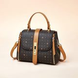 HAUTTON Women Cream and Brown Leather Hand - held Bag - PRAKONLINESTORES