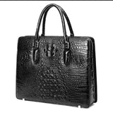 HAUTTON GENIUNE CROCODILE LEATHER PREMIUM TOP QUALITY MEN BREIGCASE CUM OFFICE HANDBAG - PRAKONLINESTORES